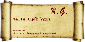 Malle Györgyi névjegykártya